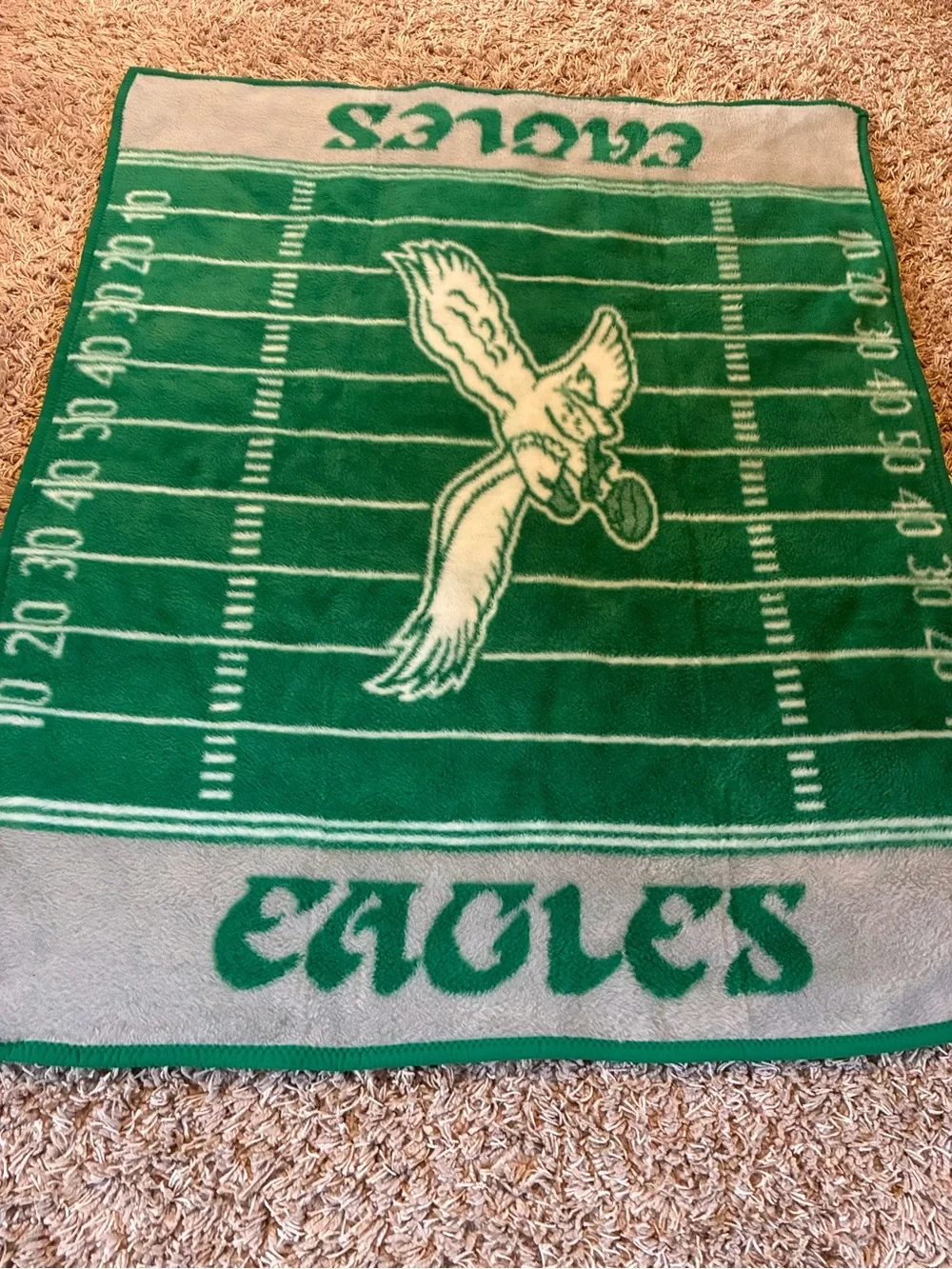 Vintage The Northwest Company Philadelphia Eagles Blanket Kelly Green Logo